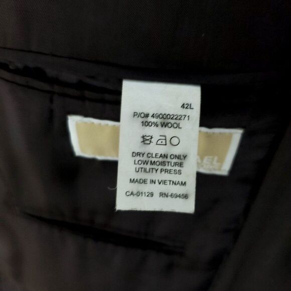 Michael Kors Wool 2‎ Button Blazer 42L Beige - Picture 8 of 10